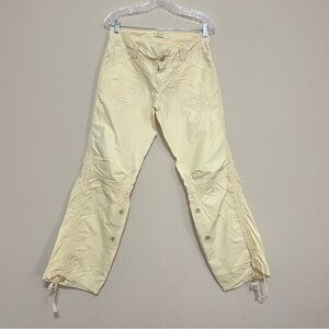 Y2K Abercrombie & Fitch‎ Yellow Low Rise Cargo Pants Paratrooper Parachute Sz 8